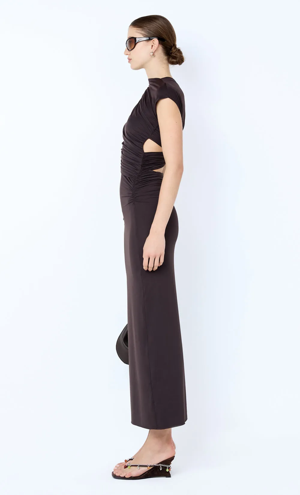 SOLENNE TWIST MAXI DRESS - DARK CHOCOLATE sold by bec + bridge product image thumbnail 4