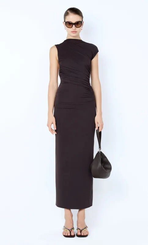 SOLENNE TWIST MAXI DRESS - DARK CHOCOLATE sold by bec + bridge