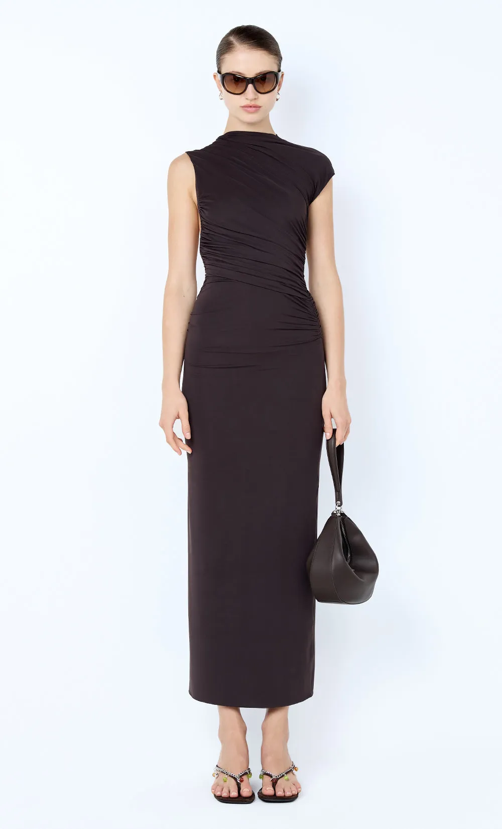 SOLENNE TWIST MAXI DRESS - DARK CHOCOLATE sold by bec + bridge