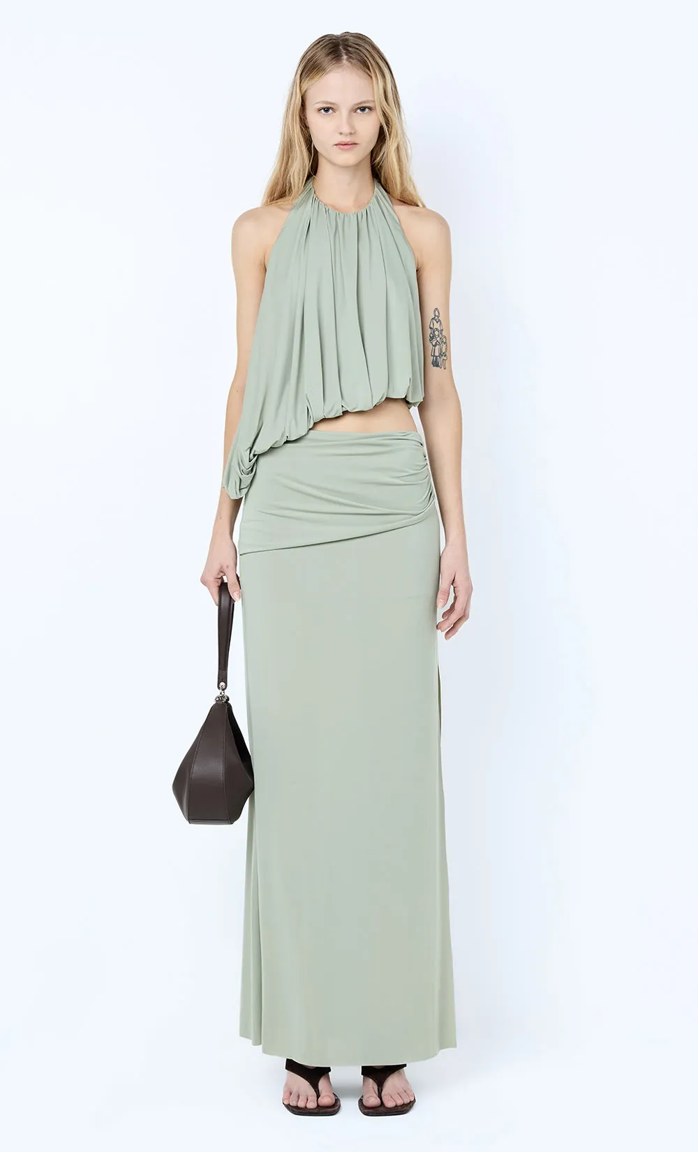 CADENCE RACER MAXI DRESS - PISTACHIO sold by bec + bridge