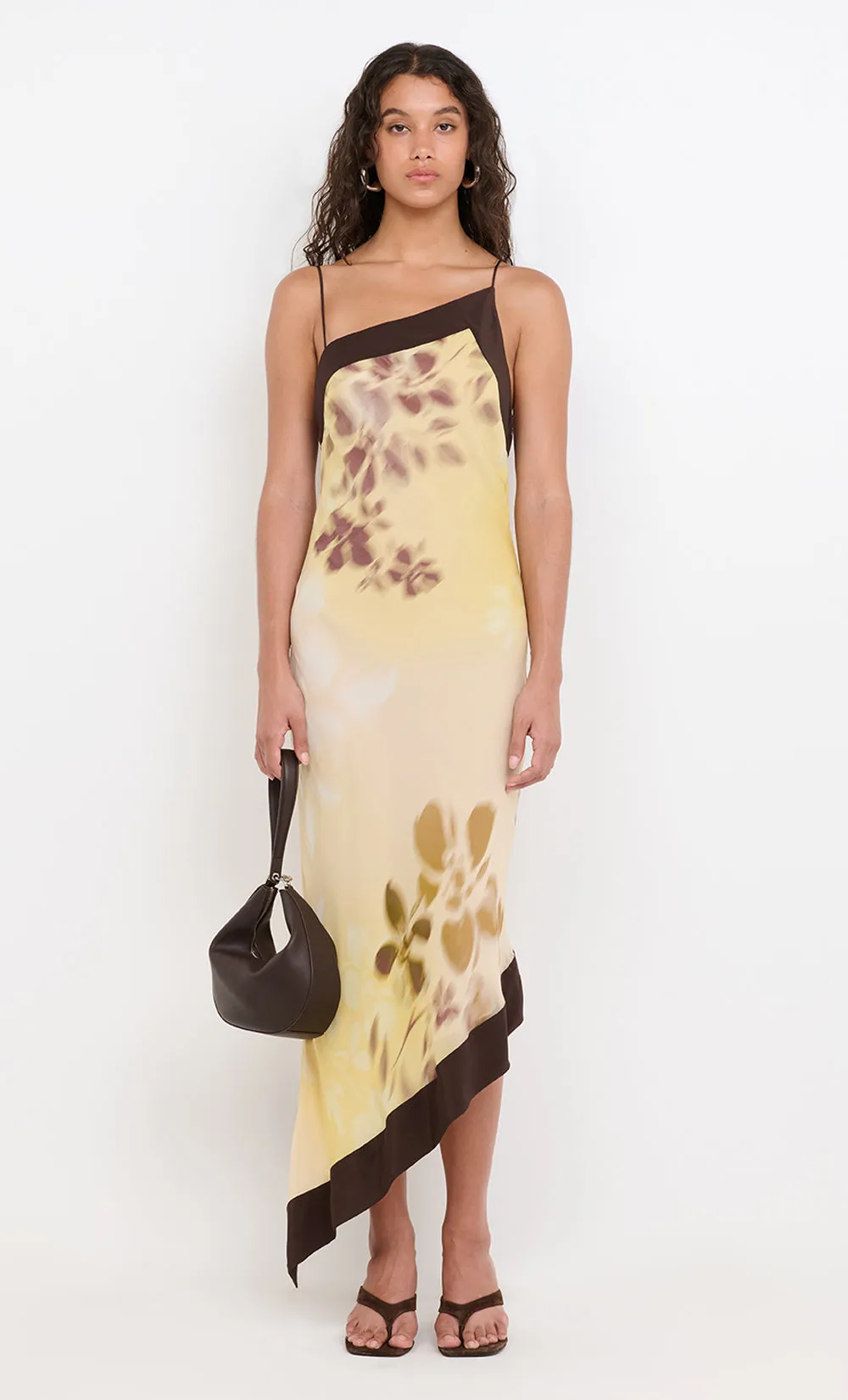 BLAISE ASYM MIDI DRESS - PALMERA FLORAL sold by bec + bridge
