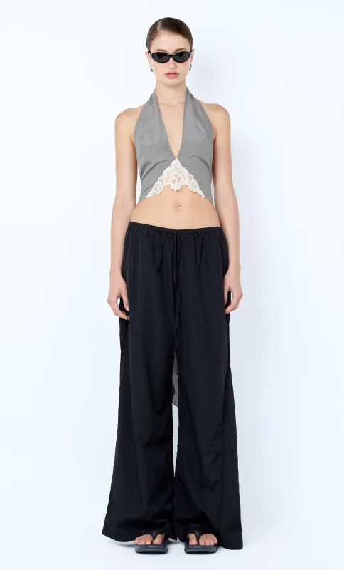 CHATEAU HALTER TOP - SLATE GREY/IVORY sold by bec + bridge