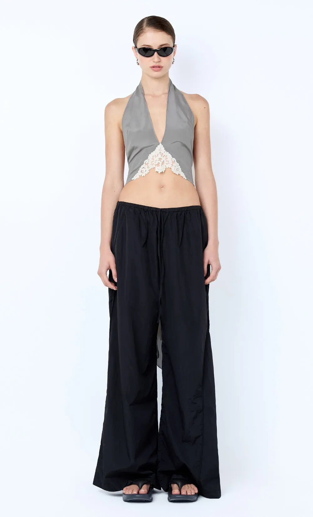 CHATEAU HALTER TOP - SLATE GREY/IVORY sold by bec + bridge