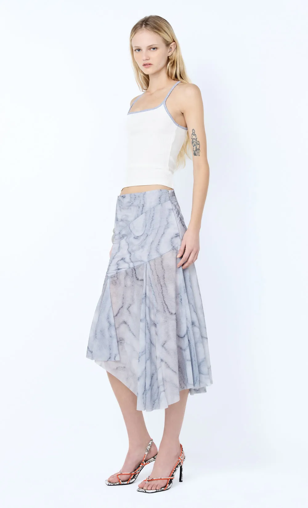 ETIENNE ASYM MIDI SKIRT - WOODGRAIN sold by bec + bridge product image thumbnail 3