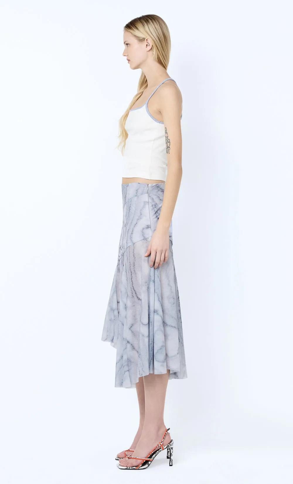 ETIENNE ASYM MIDI SKIRT - WOODGRAIN sold by bec + bridge product image thumbnail 4