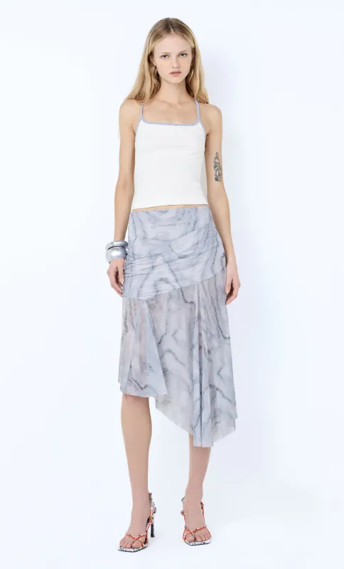 ETIENNE ASYM MIDI SKIRT - WOODGRAIN made by bec + bridge