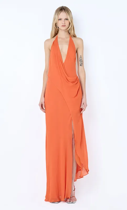 SABRINA DRAPE MAXI DRESS - PERSIMMON sold by bec + bridge