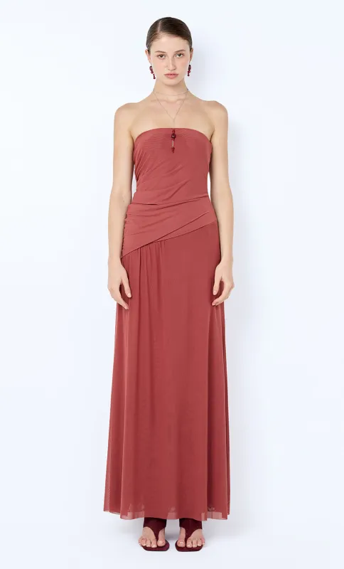 ISIDORE STRAPLESS MAXI DRESS - GARNET made by bec + bridge