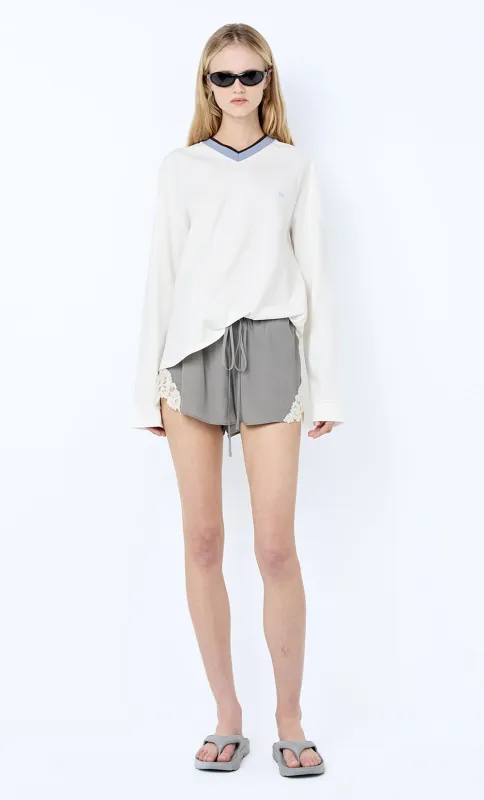 CHATEAU SHORT - SLATE GREY/IVORY made by bec + bridge