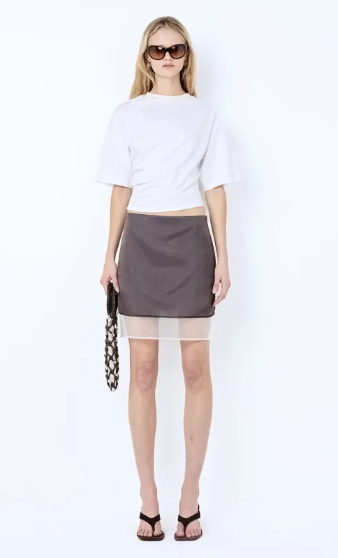 ELOISE LAYERED SKIRT - DARK CHOC/WHITE made by bec + bridge