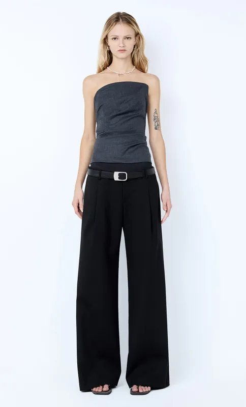 ELLIS ASYM STRAPLESS TOP - CHARCOAL made by bec + bridge