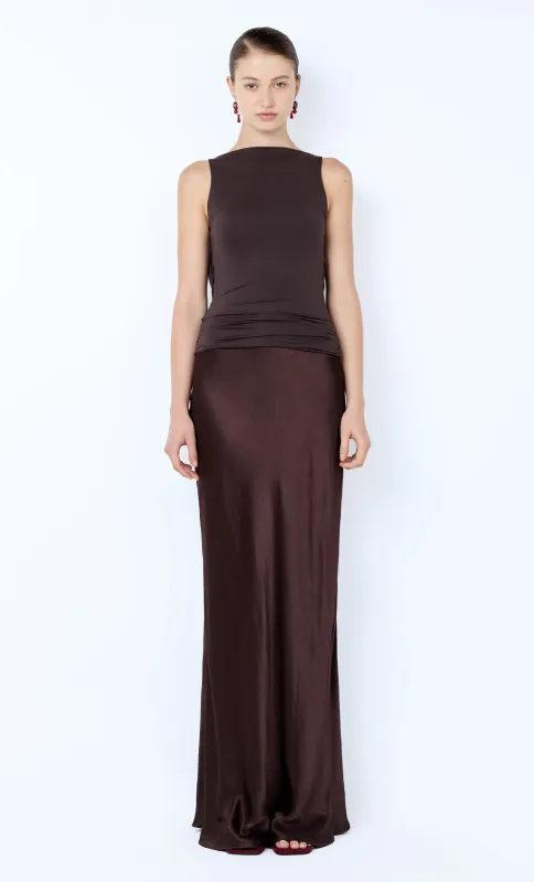 MIRABELLE COWL NECK MAXI DRESS - DARK CHOC/ESPRESSO made by bec + bridge