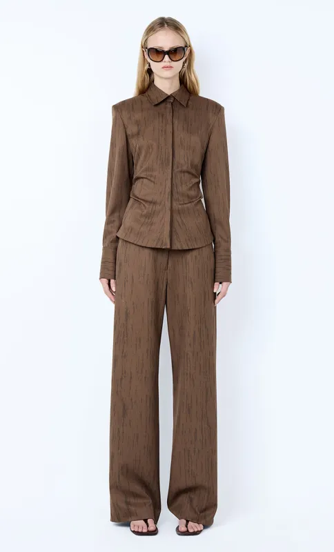 LAURENT SHIRT - WOODGRAIN CHOC made by bec + bridge