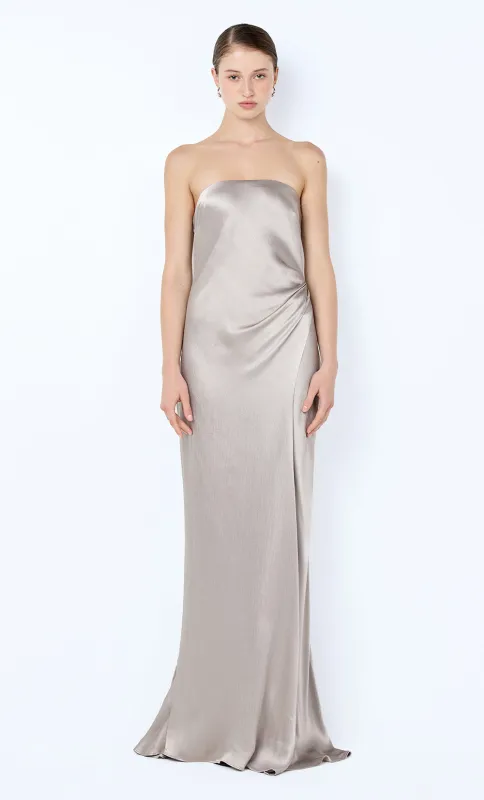 FLORENCE STRAPLESS MAXI DRESS - SILVER made by bec + bridge