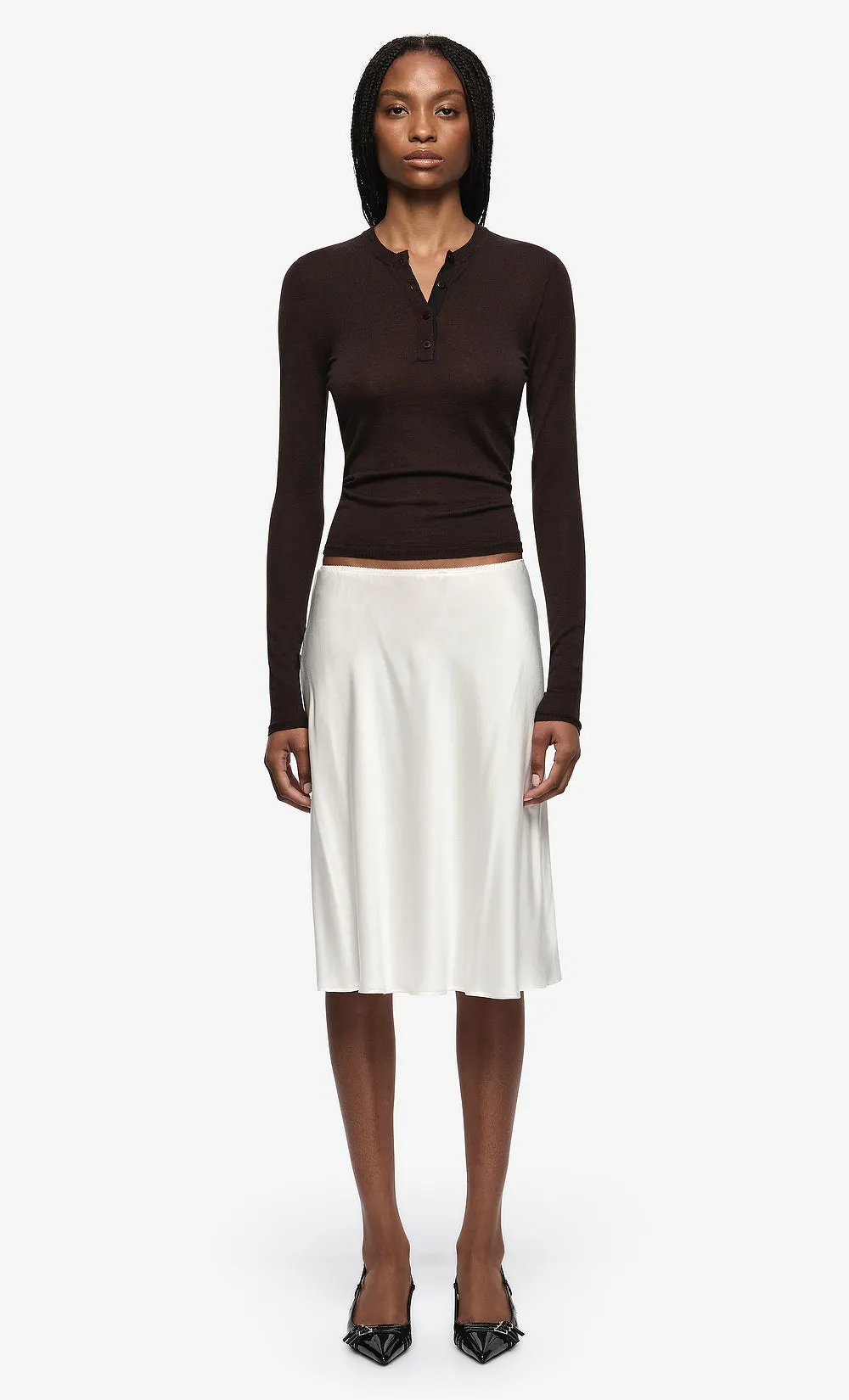 RUE LONG SLEEVE TOP - DARK CHOCOLATE sold by bec + bridge product image thumbnail 2