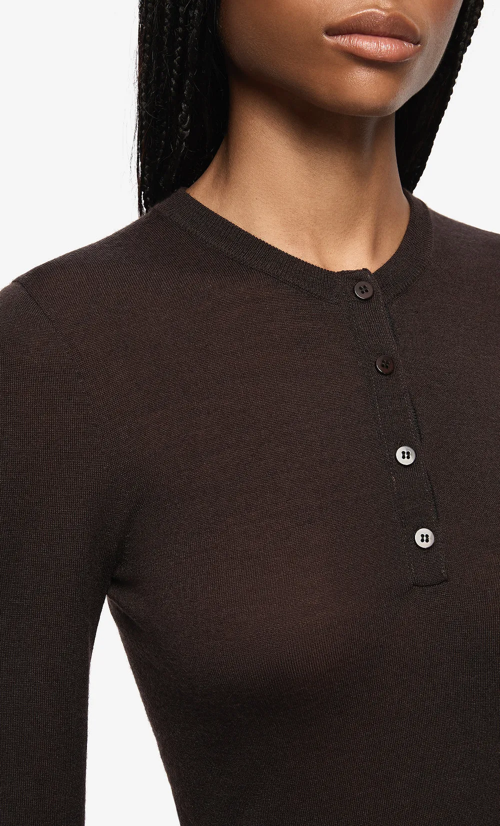 RUE LONG SLEEVE TOP - DARK CHOCOLATE sold by bec + bridge product image thumbnail 3