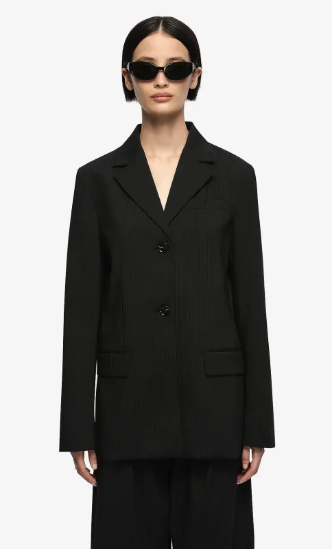 MARCELLI BLAZER - BLACK/WHITE PINSTRIPE made by bec + bridge