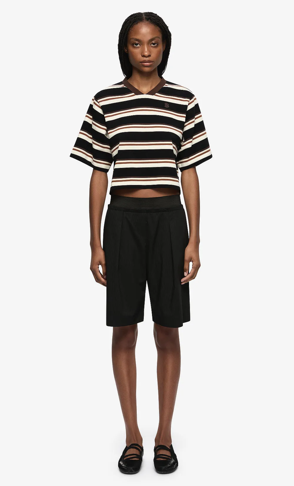 MARCELLI LONG SHORT - BLACK/WHITE STRIPE sold by bec + bridge