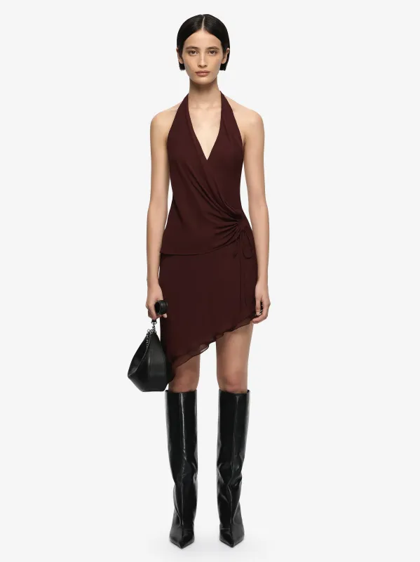 AMANDA HALTER ASYM DRESS - RAISIN made by bec + bridge
