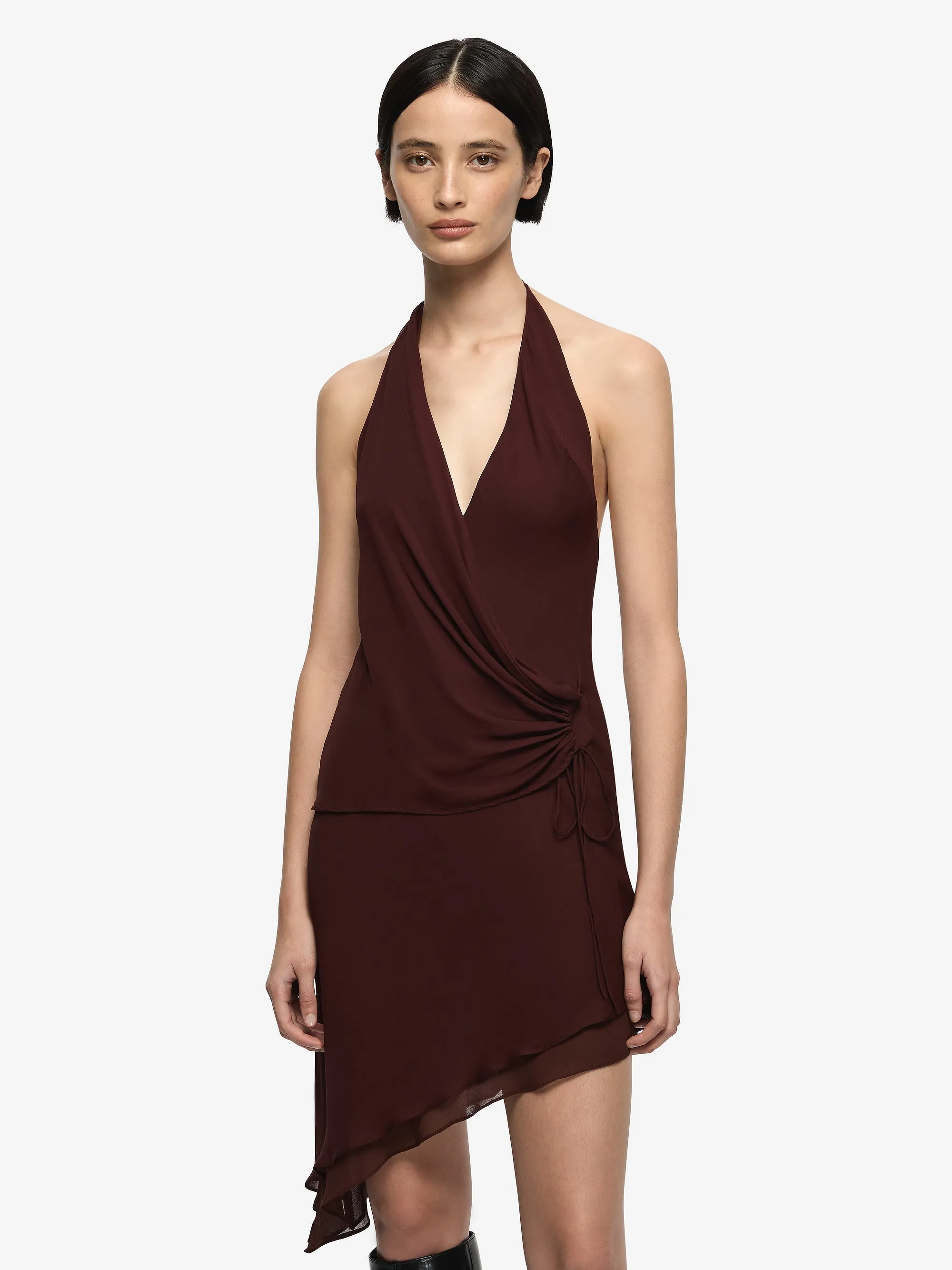 AMANDA HALTER ASYM DRESS - RAISIN sold by bec + bridge product image thumbnail 2