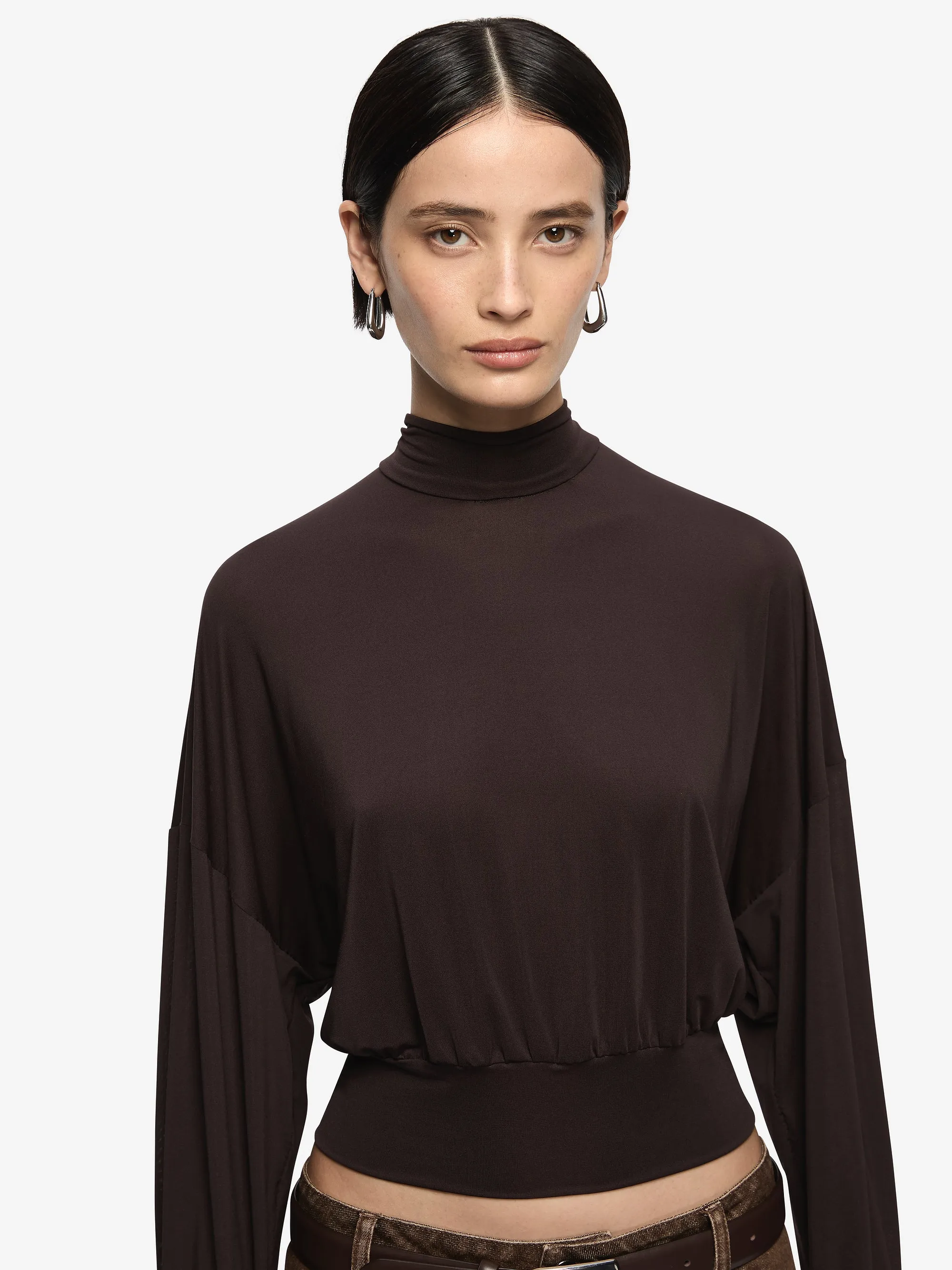 COURT LONG SLEEVE TOP - DARK CHOCOLATE sold by bec + bridge product image thumbnail 3