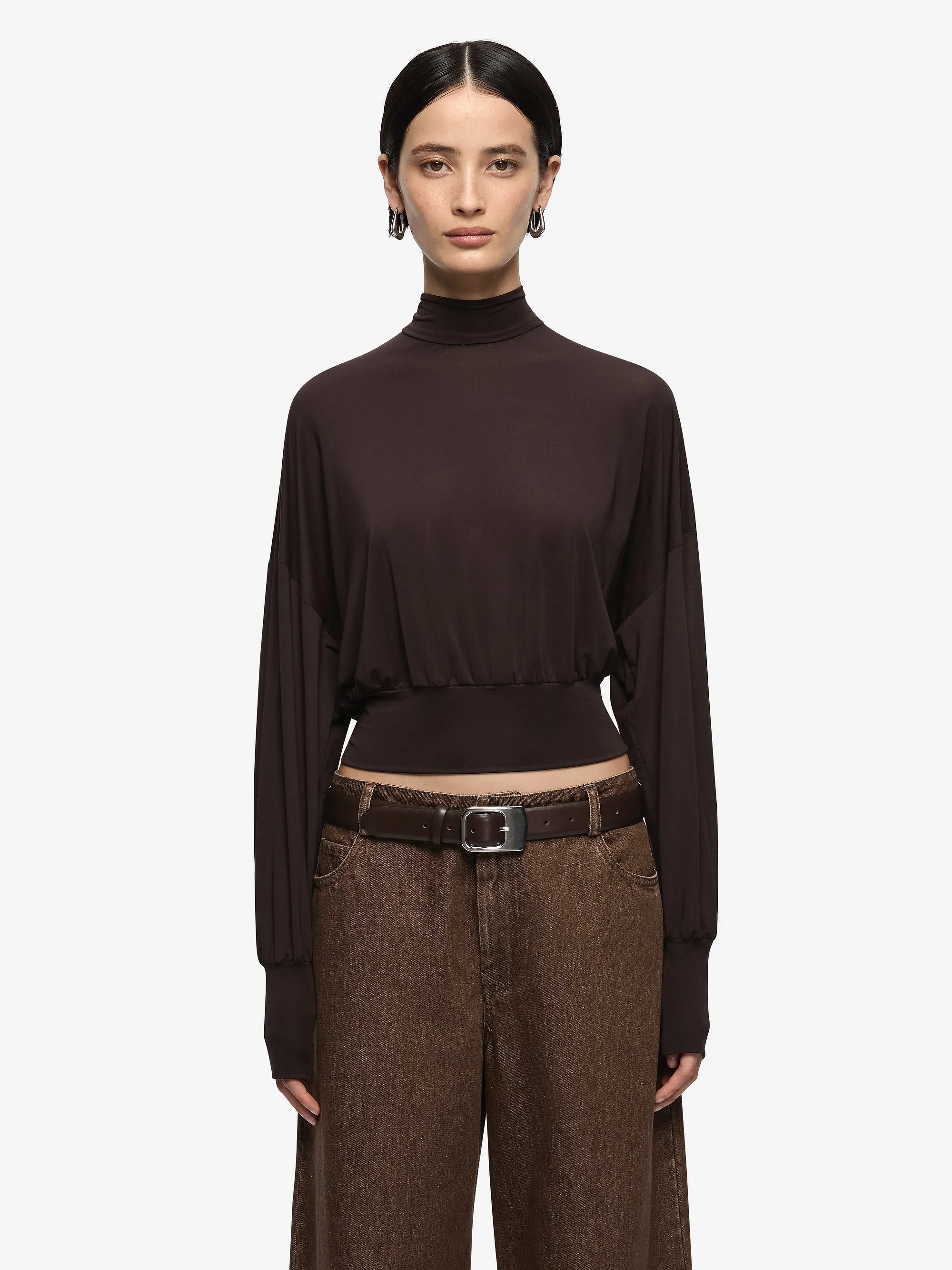 COURT LONG SLEEVE TOP - DARK CHOCOLATE sold by bec + bridge product image thumbnail 2