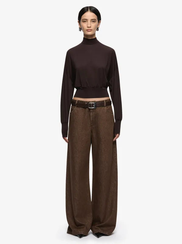 COURT LONG SLEEVE TOP - DARK CHOCOLATE made by bec + bridge