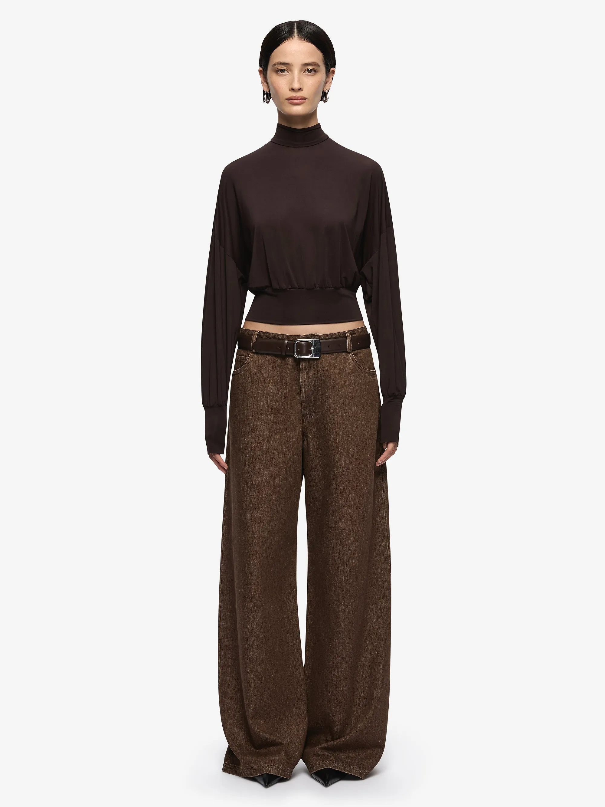 COURT LONG SLEEVE TOP - DARK CHOCOLATE sold by bec + bridge
