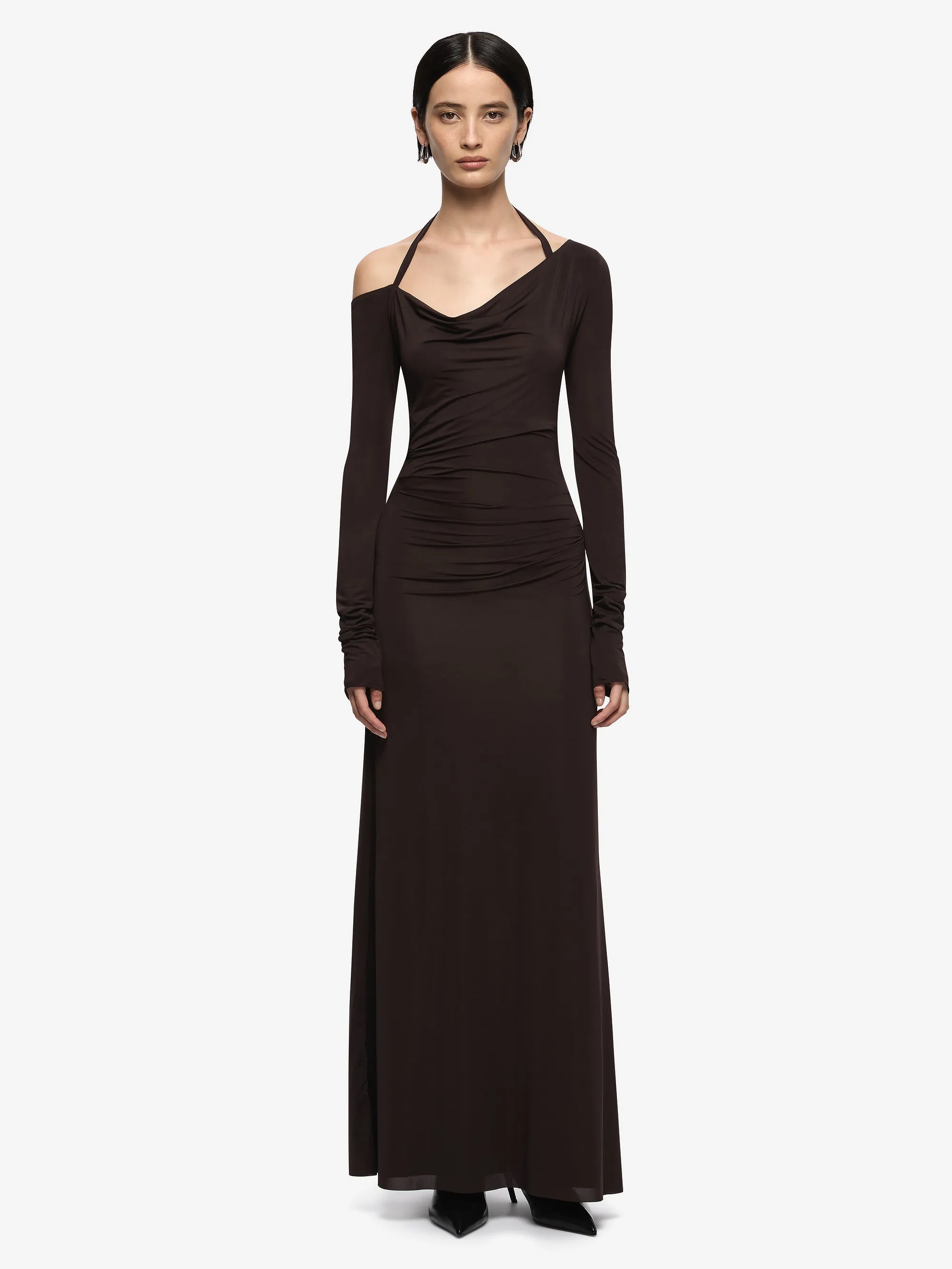 COURT LONG SLEEVE MAXI DRESS - DARK CHOCOLATE sold by bec + bridge