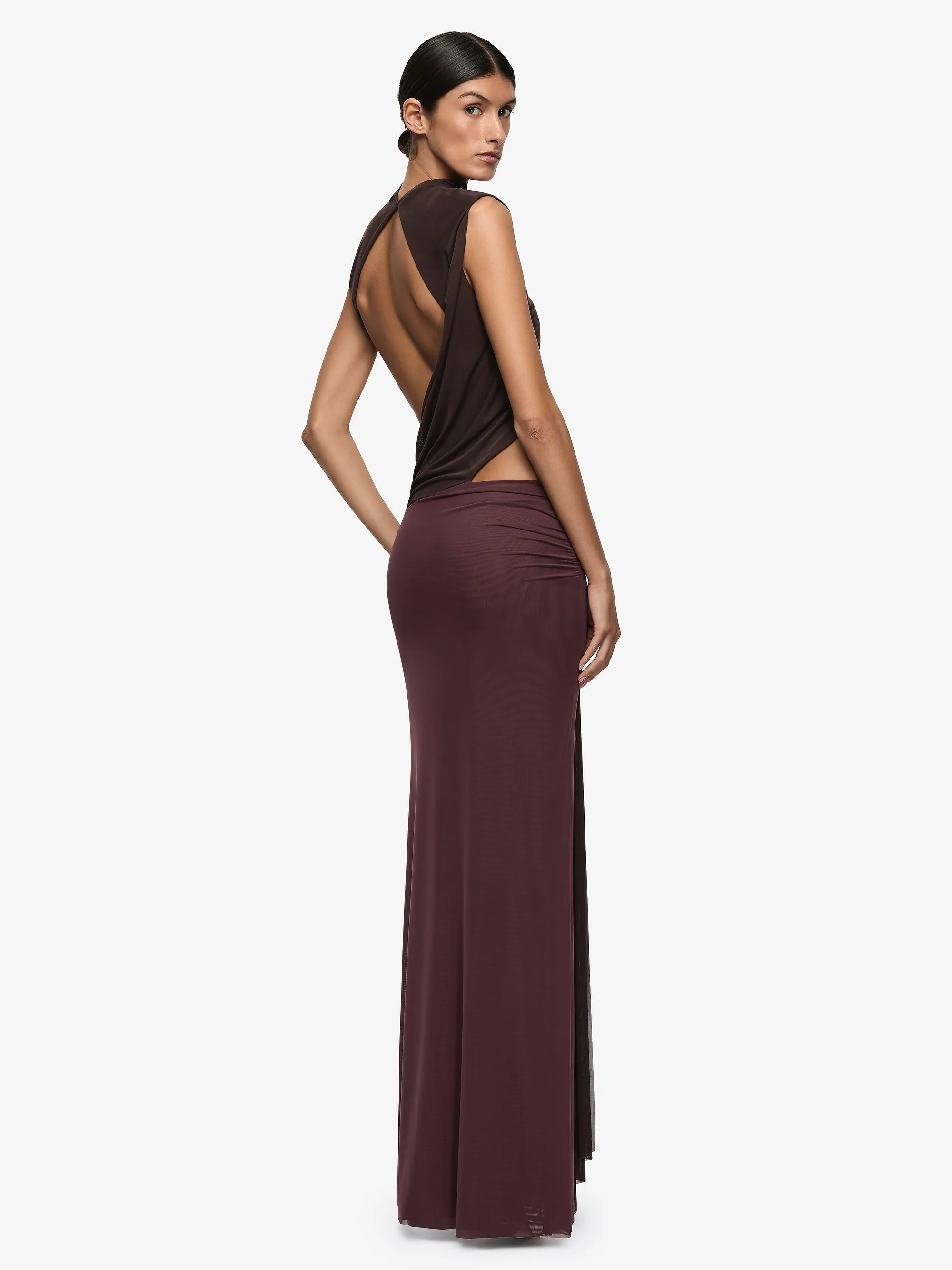 CONNI MAXI DRESS - AUBERGINE/DARK CHOC sold by bec + bridge product image thumbnail 2