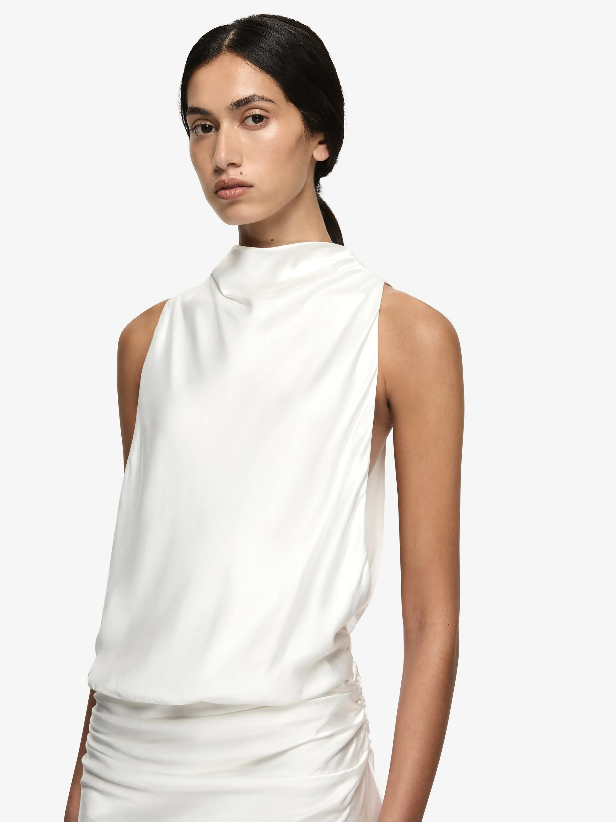 EYRE HIGH NECK MINI DRESS - IVORY sold by bec + bridge product image thumbnail 4