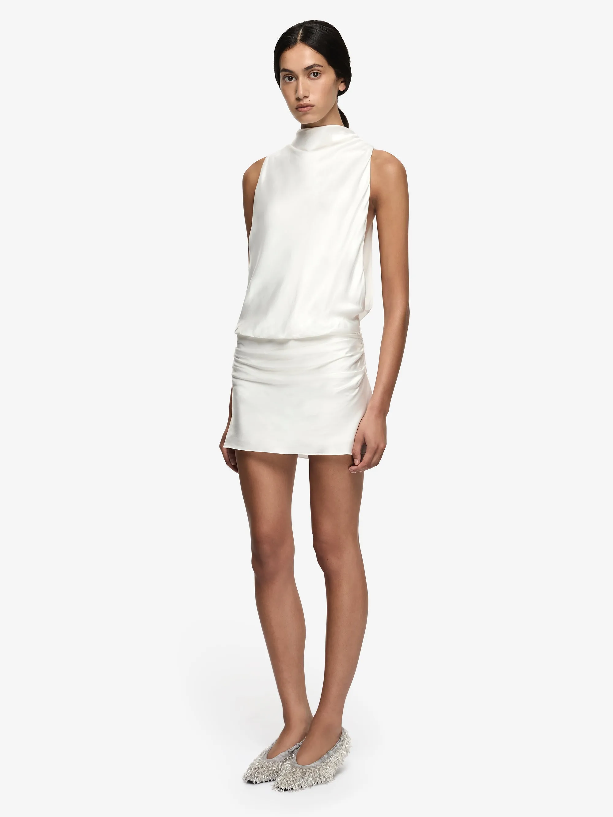 EYRE HIGH NECK MINI DRESS - IVORY sold by bec + bridge product image thumbnail 3