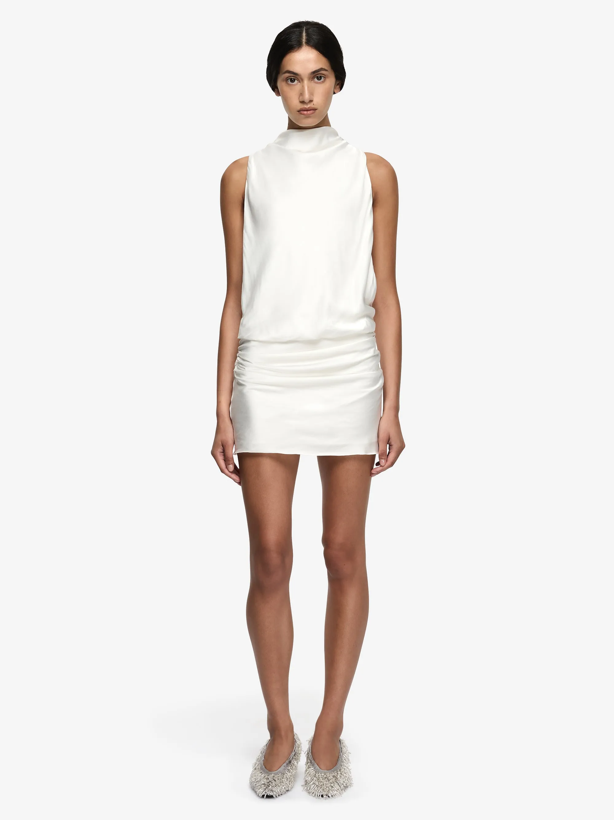 EYRE HIGH NECK MINI DRESS - IVORY sold by bec + bridge
