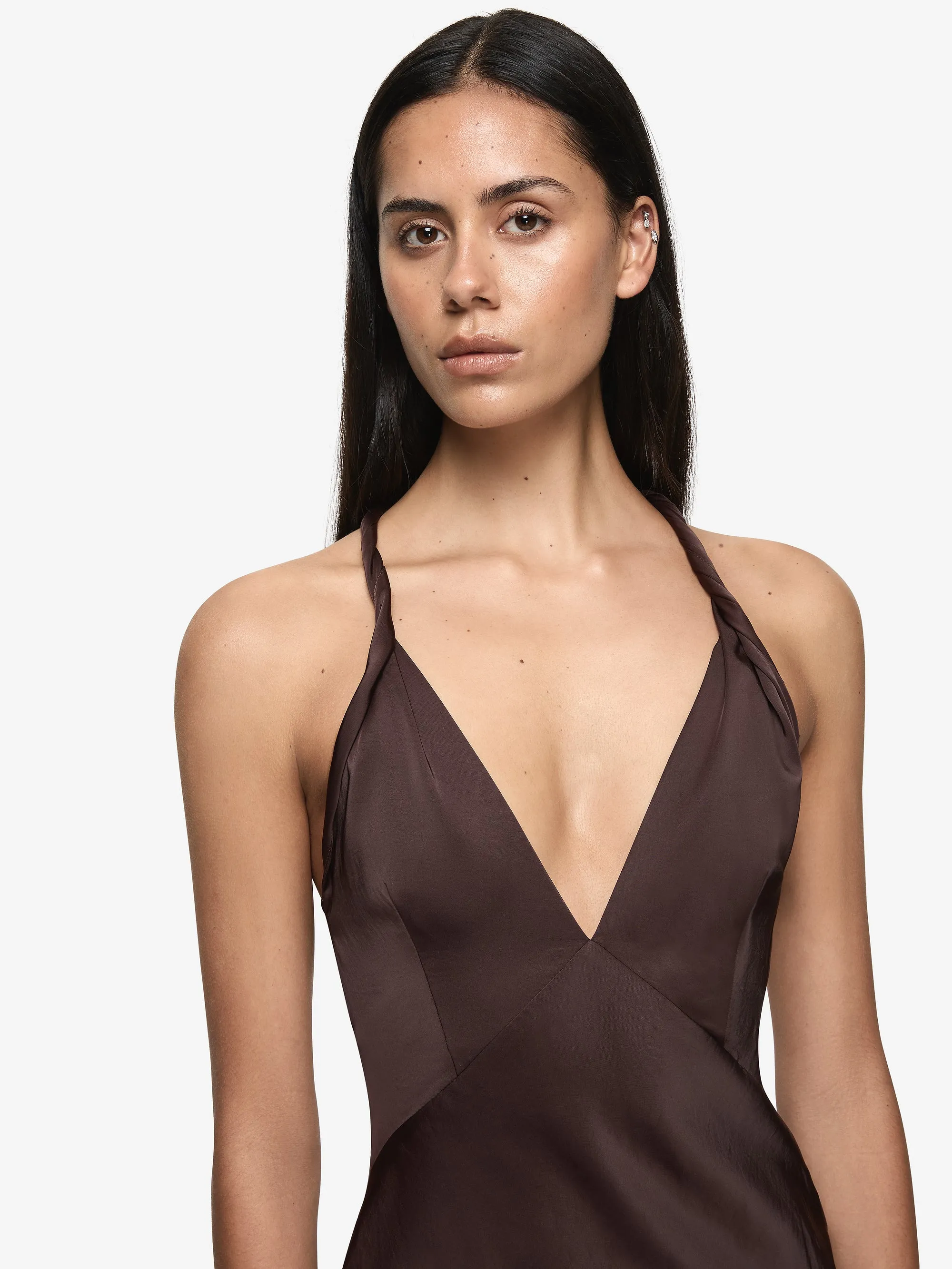 DAKOTA V MAXI DRESS - DARK CHOCOLATE sold by bec + bridge product image thumbnail 3