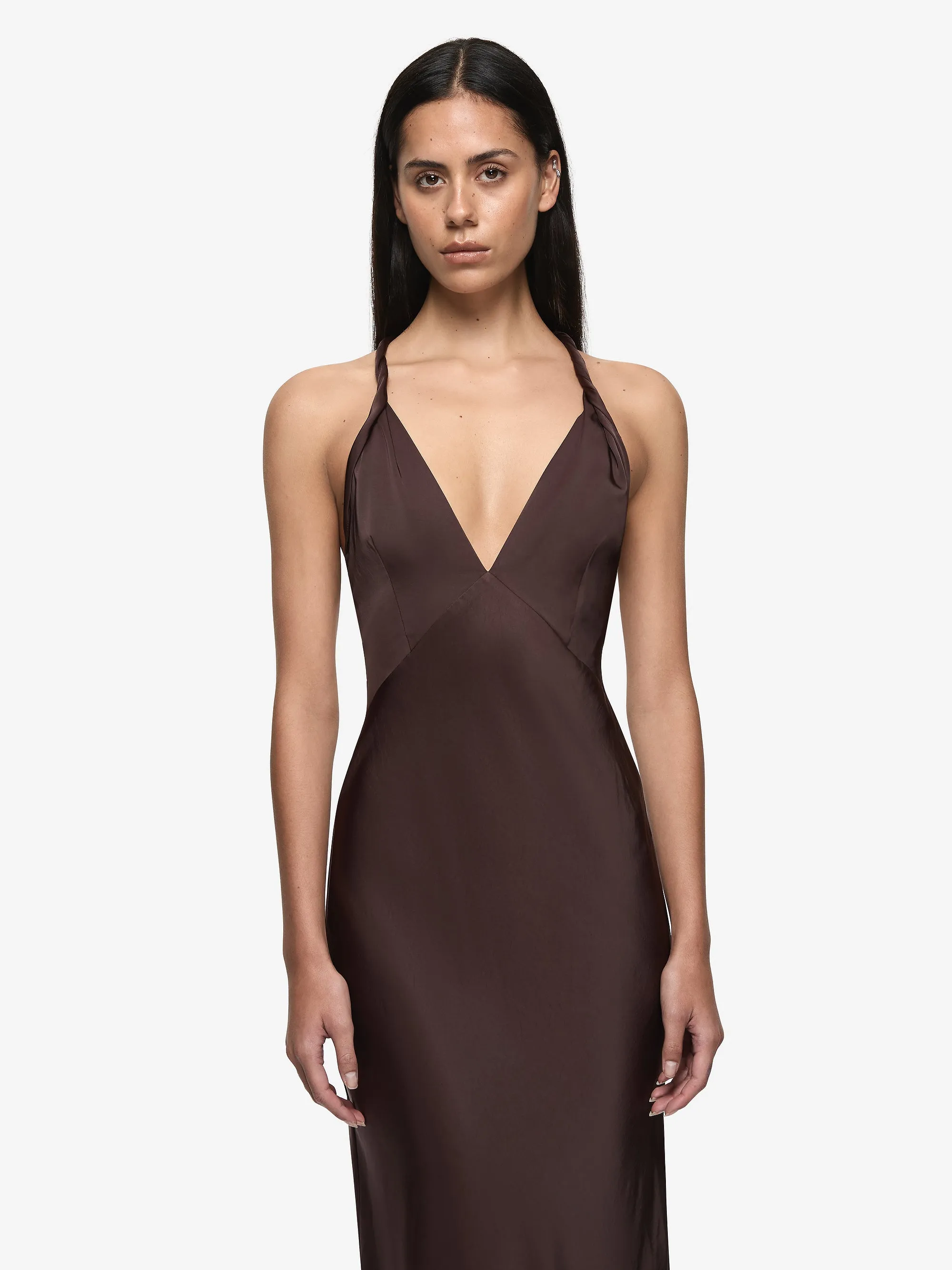 DAKOTA V MAXI DRESS - DARK CHOCOLATE sold by bec + bridge product image thumbnail 2