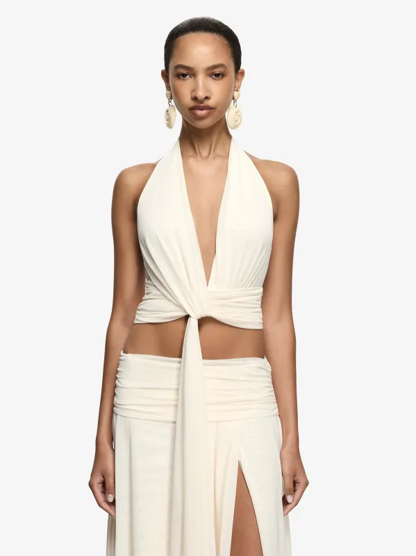CHARLIZE HALTER TOP - BUTTERCREAM made by bec + bridge