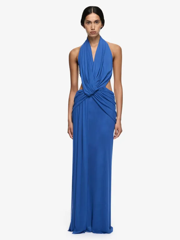 CHARLIZE HALTER MAXI DRESS - COBALT BLUE made by bec + bridge
