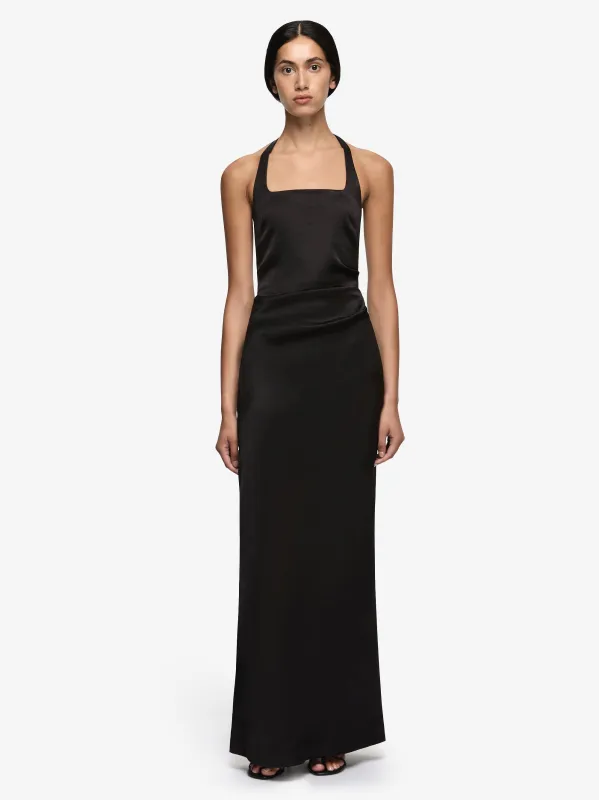 MELODY HALTER MAXI DRESS - BLACK made by bec + bridge