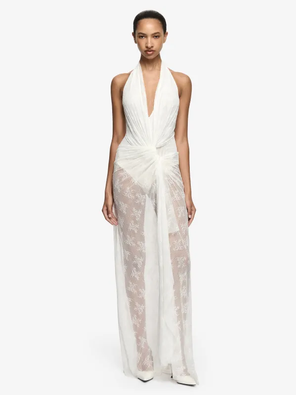 ROSALIND DRAPE MAXI DRESS - IVORY made by bec + bridge