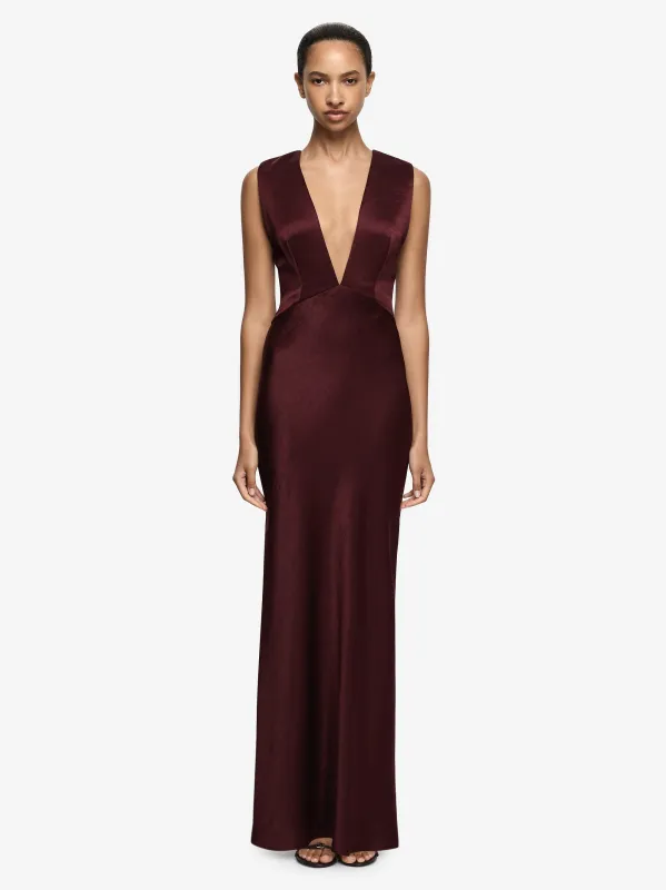 MELODY V MAXI DRESS - PLUM made by bec + bridge