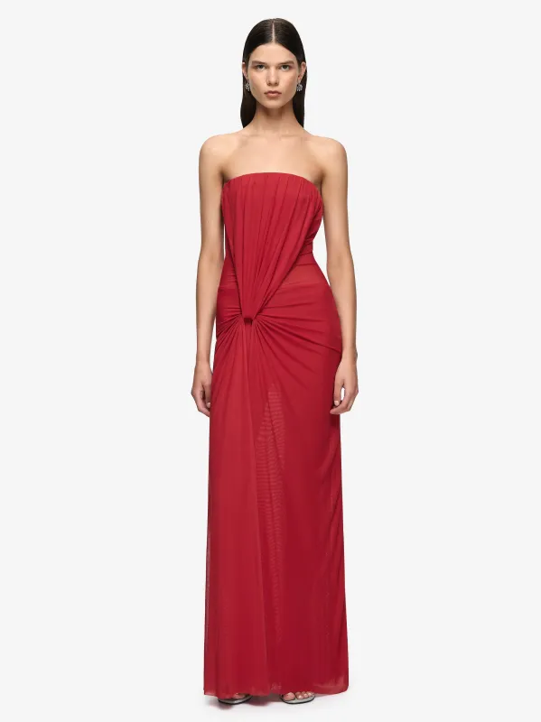 ISORA STRAPLESS MAXI DRESS - RUBY RED made by bec + bridge