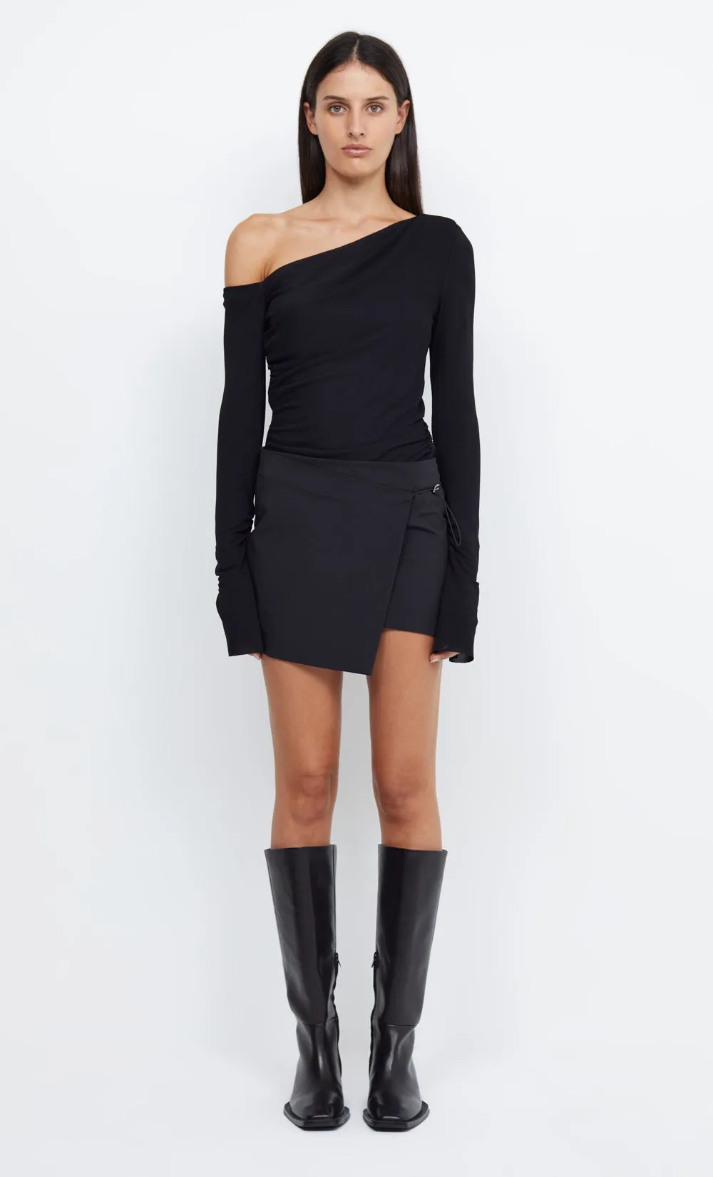 MAC WRAP MINI SKIRT - BLACK sold by bec + bridge product image thumbnail 3