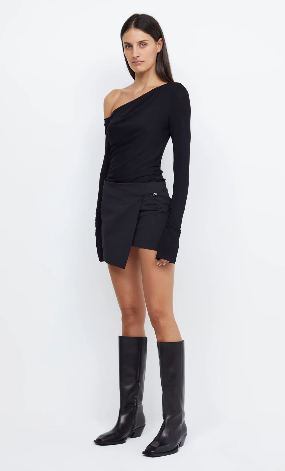 MAC WRAP MINI SKIRT - BLACK sold by bec + bridge