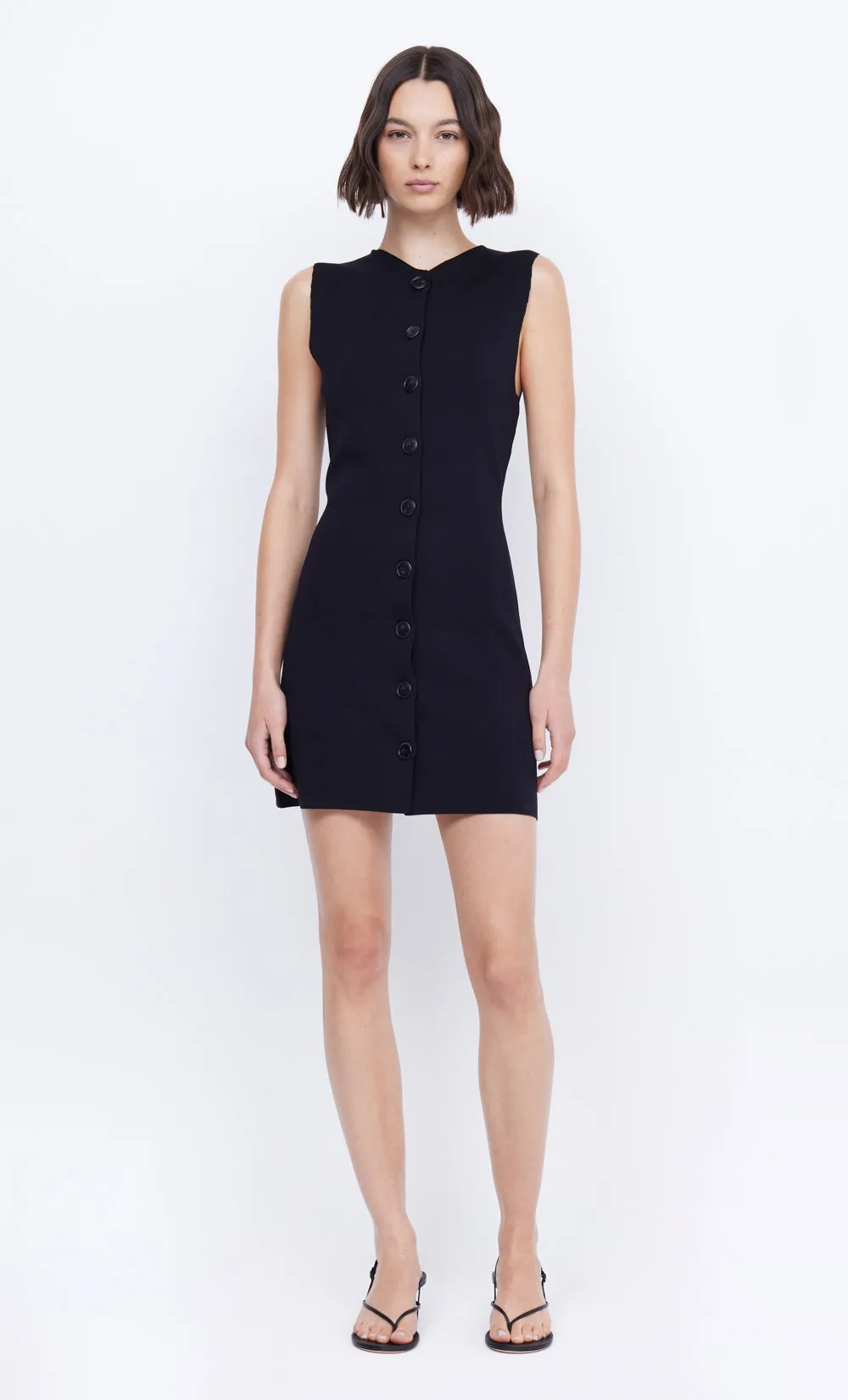 ILORA KNIT MINI DRESS - BLACK | Parallel
