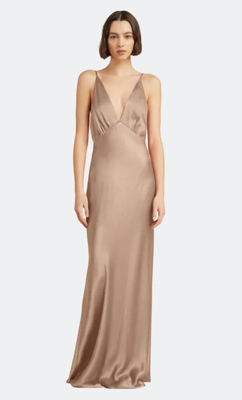 LORELAI V MAXI DRESS - GOLDEN sold by bec + bridge