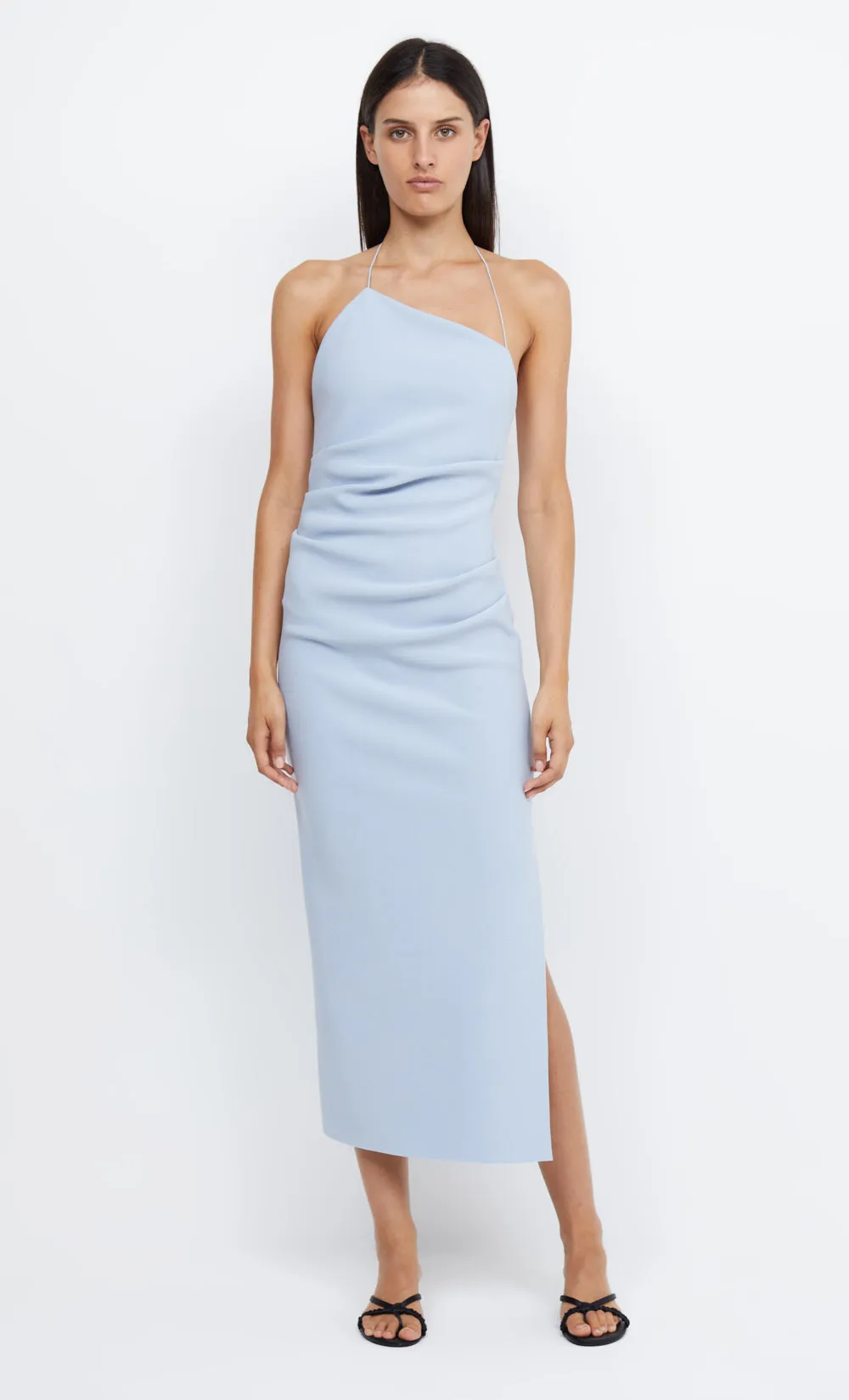 ANDY ASYM MIDI DRESS - DUSTY BLUE sold by bec + bridge