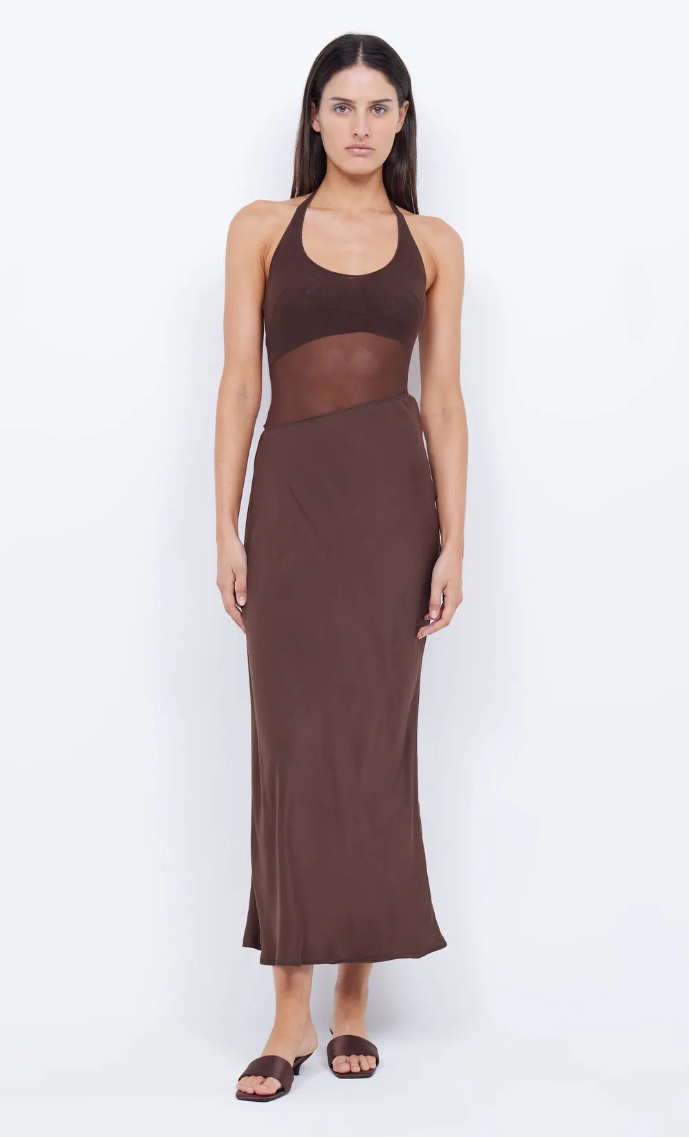 MARINA ASYM MAXI DRESS - COCOA sold by bec + bridge