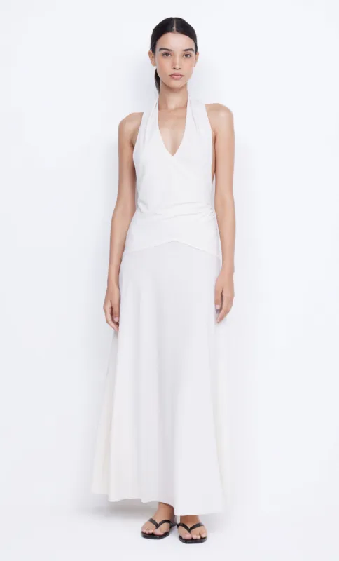BLANCHE HALTER MAXI DRESS - IVORY sold by bec + bridge