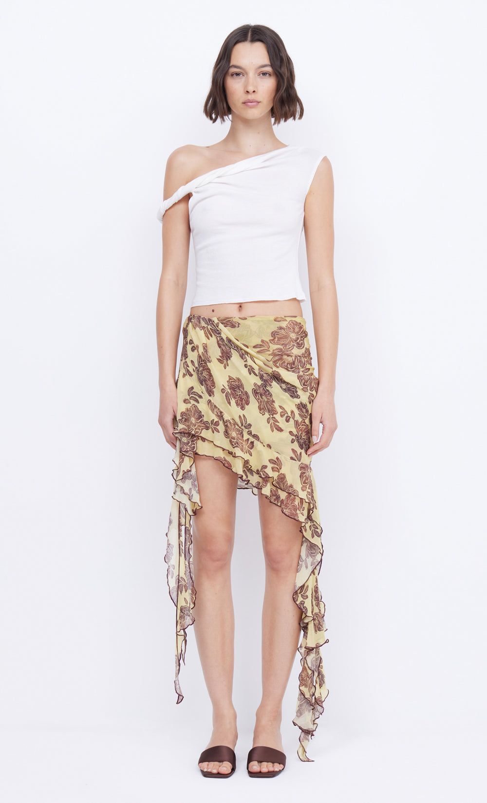 MALIBU BAY FRILL SKIRT - CITRUS PLUM FLORAL sold by bec + bridge product image thumbnail 3