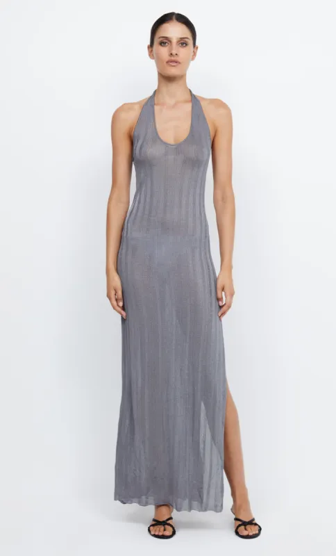 CONNER HALTER KNIT MAXI DRESS - CHARCOAL sold by bec + bridge